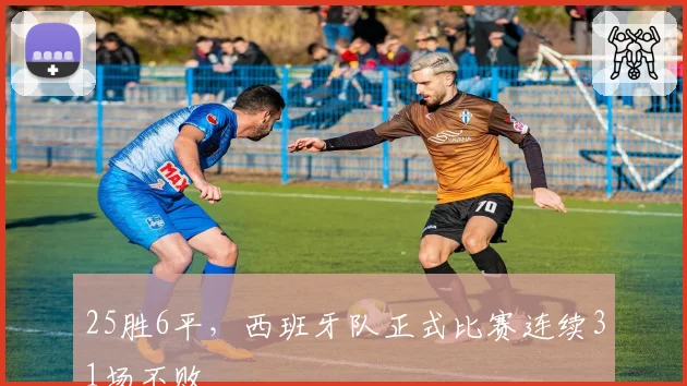 25胜6平,西班牙队正式比赛连续31场不败
